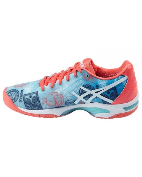 brecha Carretilla Histérico ASICS GEL SOLUTION SPEED 3 L.E PARIS WOMAN ROSA AZUL E761N 4301 - CHAUSSURES