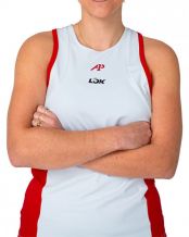 TOP LOK ELK A1 PADEL BLANCO/ROJO MUJER