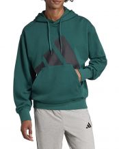 FELPA VERDE IN FRENCH TERRY CON LOGO GRANDE ADIDAS ESSENTIALS