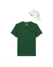 MAGLIETTA E CAPPELLINO LACOSTE DJOKOVIC FAN PACK VERDE