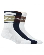 PACK 3 CALCETINES ASICS LOGO CREW SOCK BLANCO/AZUL MARINO