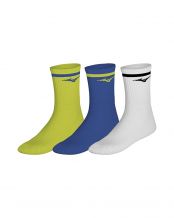 CONFEZIONE DA 3 CALZINI MIZUNO TRAINING WITH LINE VERDE/BLU/BIANCO