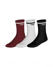 PACK DE 3 CHAUSETTES MIZUNO TRAINING WITH LINE BORDEAUX/NOIR/BLANC