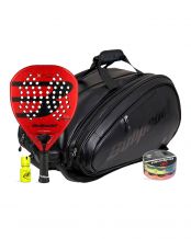PACK BULLPADEL XPLO COMFORT SAC DE PADEL AVANT LEATHER 2 TAMBOR DRY GRIP