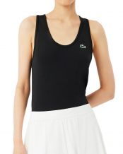 T-SHIRT A SPALLINE LACOSTE ESSENTIALS DONNA NERO