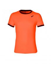 CAMISETA ASICS CLUB SS TOP NARANJA NEGRO