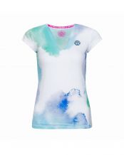 CAMISETA BIDI BADU BELLA 2.0 TECH V-NECK TEE MUJER BLANCO VERDE AZUL