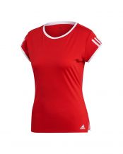 T-SHIRT ADIDAS CLUB 3 BANDES ROUGE FEMME