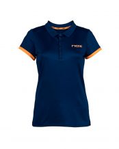 POLO NOX PRO AZUL MARINO LOGO NARANJA FLOR MUJER