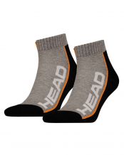 CHAUSSETTES HEAD TENNIS STRIPE QUARTER GRIS NOIR