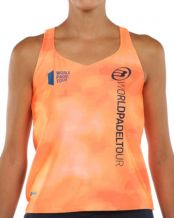 CAMISETA BULLPADEL YARI NARANJA FLOR MUJER