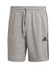 PANTALONE CORTO ADIDAS ESSENTIALS FRENCH TERRY 3 STRISCE GRIGIO