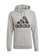 SUDADERA ADIDAS ESSENTIALS GRIS LOGO NEGRO