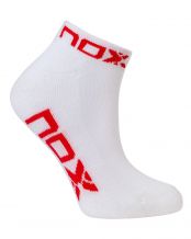 CALCETINES NOX TOBILLEROS BLANCO ROJO MUJER