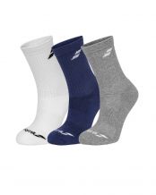 CALCETIN 3 PAIRS PACK BABOLAT BLANCO AZUL GRIS JUNIOR