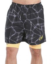 PANTALON CORTO BULLPADEL MACHETA NEGRO AMARILLO