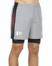 PANTALON CORTO BULLPADEL WORLD PADEL TOUR REPLET GRIS MEDIO VIGORE