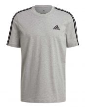 CAMISETA ADIDAS ESSENTIALS 3BANDAS GRIS NEGRO