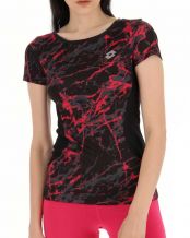 CAMISETA LOTTO RUN FIT NEGRO ROSA MUJER