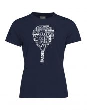 CAMISETA HEAD PADEL TYPO AZUL MARINO MUJER