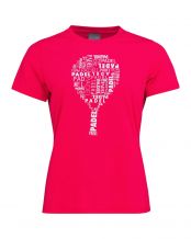 CAMISETA HEAD PADEL TYPO FUCSIA MUJER