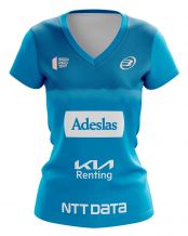 CAMISETA BULLPADEL YECO AZUL BLANCO MUJER