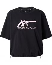 CAMISETA ASICS TIGER TEE NEGRO ROSA MUJER