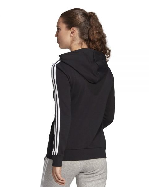 Surrey repetir Ministerio Sudadera con Capucha ADIDAS Essentials 3 Franjas Felpa Negro Blanco Mujer -  Suavidad y comodidad