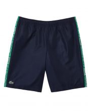 PANTALONE CORTO LACOSTE LOGO STRISCE LATERALI BLU NAVY
