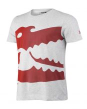 CAMISETA LACOSTE GRIS ROJO