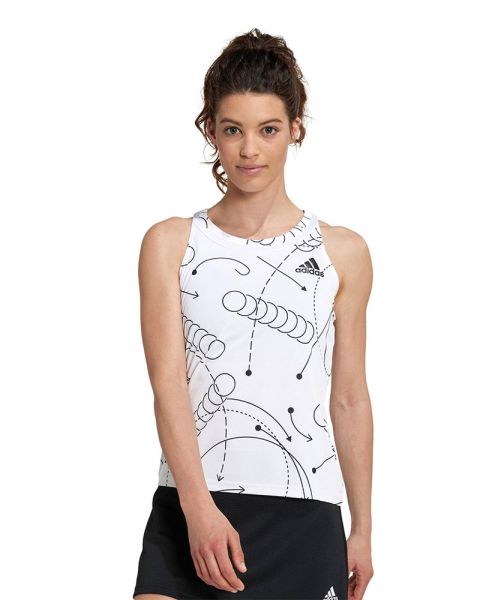 ROPA DE PADEL MUJER Camiseta De Tirantes Adidas Club Blanco Negro