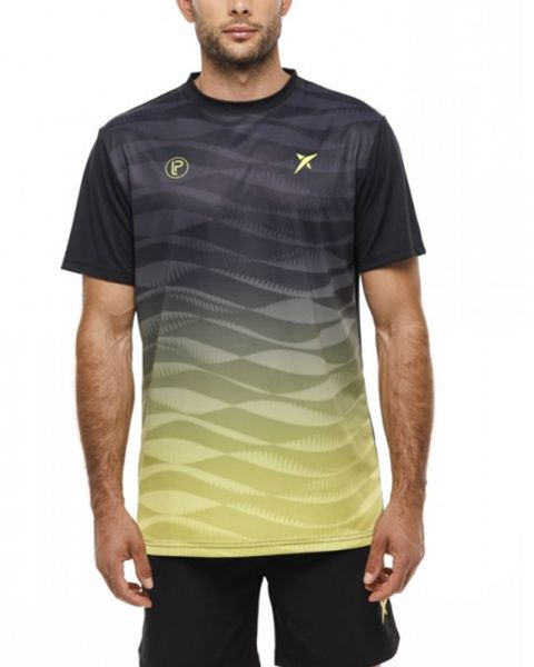 ROPA DE PADEL HOMBRE Camiseta Drop Shot Rayco Negro Amarillo