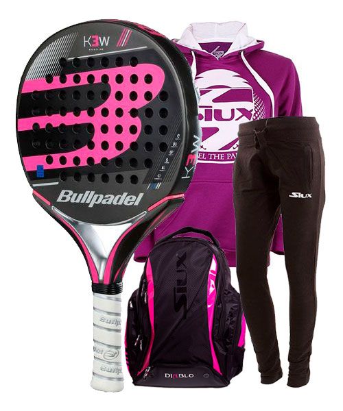 Pack Bullpadel K3, Siux Diablo Fucsia, Sudadera Pantalón Ofertón Bullpadel