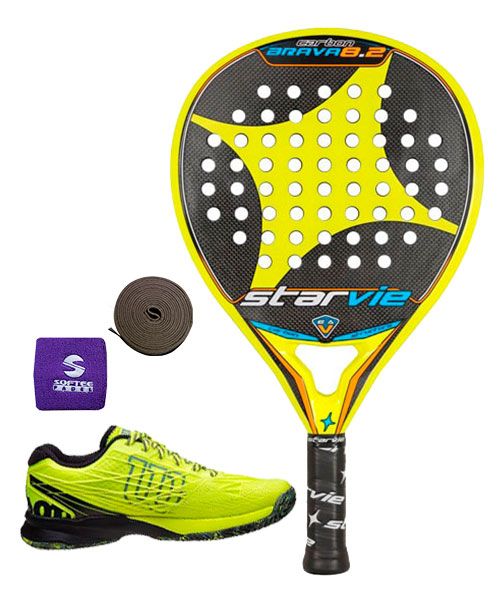 Pack Star Vie Brava 8.2 Carbon 2017 Y Zapatillas Wilson Safety Amarillo Calidad mejor precio