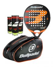 PACK BULLPADEL WING AVANT, PALETERO BULLAPDEL Y 3 BOTES DE BOLAS