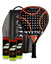 PACK MYSTICA APOCALYPSE CARBON, PALETERO MYSTICA Y 3 BOTES DE BOLAS