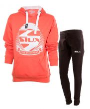 EQUIPACION MUJER SIUX SUDADERA CORAL Y PANTALON NEGRO