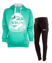 EQUIPACION MUJER SIUX SUDADERA TURQUESA Y PANTALON NEGRO