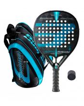 PACK BULLPADEL HACK 03 CONTROL, PALETERO BULLPADEL AVANT AZUL Y OVERGRIP