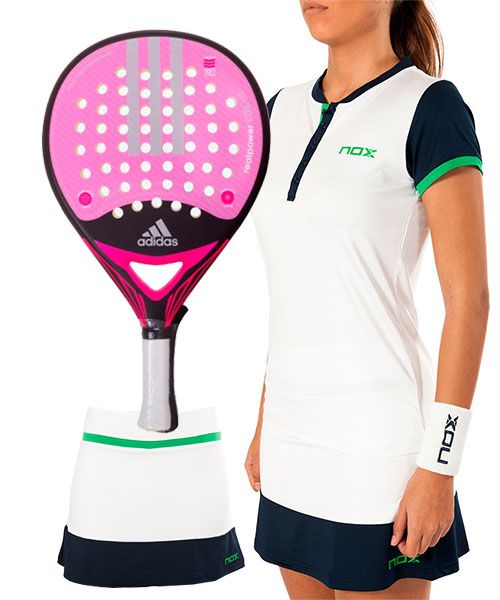 Pack Adidas real power CTRL 1.8 mujer, polo nox y falda nox pro - Para las jugadoras que exigen un extra en