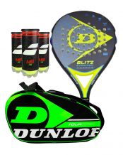 PACK DUNLOP BLITZ EVOLUTION, PALETERO DUNLOP Y 3 BOTES DE BOLAS