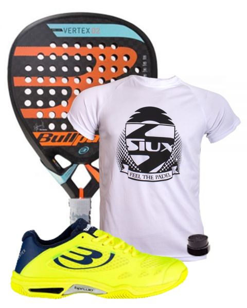 Pack Bullpadel 2 2018 y zapatillas amarillo azul | a un precio más bajo