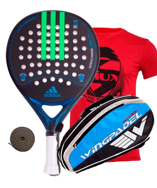 Prohibir mueble Tentación PACK ADIDAS NITROCHARGE CTRL 1.8 AZUL Y PALETERO WINGPADEL ATTACK -  Descuentos máximos