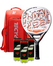 PACK ROYAL PADEL 777, PALETERO ROYAL PADEL Y 3 BOTES DE BOLAS