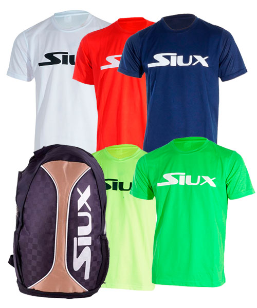 Pack Siux Trail 2.0 GOLD y 5 Camisetas Siux - para jugar padel