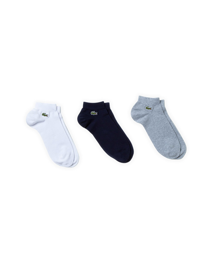 PACK DE 3 PARES CALCETINES LACOSTE MIXED COLORS BLANCO GRIS NEGRO