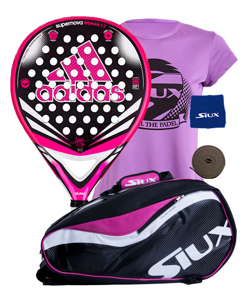 canto Marcado Calle PACK ADIDAS SUPERNOVA WOMAN 1.7 Y PALETERO SIUX SPARTAN1 Packs pádel mujer